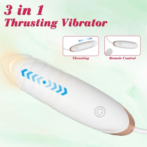 Vibrating Silicone Love EGG USB 7 vibration and thrust functions / Remote control White