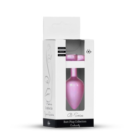 Plug-Jewellery Pearl Pink Heart PLUG- Clear S