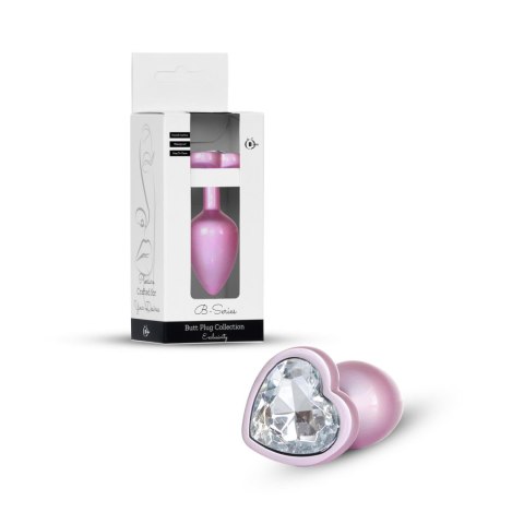 Plug-Jewellery Pearl Pink Heart PLUG- Clear S