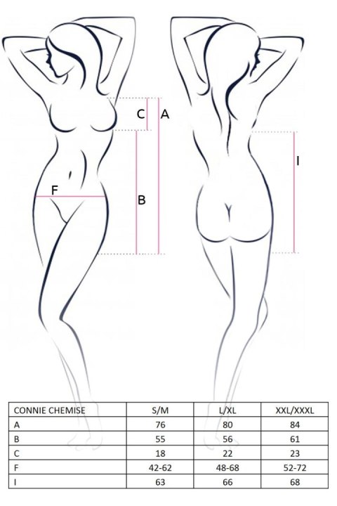 Bielizna-CONNIE CHEMISE black L/XL - Casmir