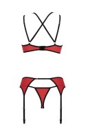 Bielizna-MAGNOLIA SET red S/M