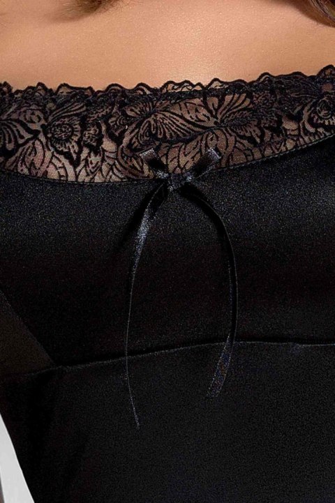 Bielizna-LAUREN CHEMISE black L/XL - Casmir