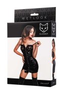 Glossy Nelly, dress, wetlook, black, L