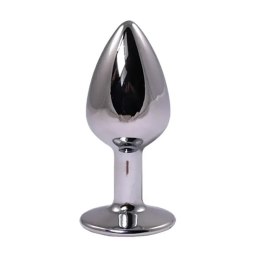 Silver Large Butt Plug with Red Diamond