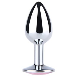 Silver Large Butt Plug with White Diamond