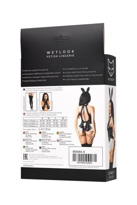 Wetlook body Stacy - black XL