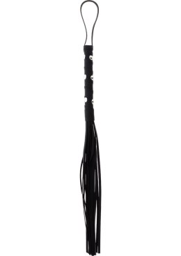 Short Studded Flogger Whip Black
