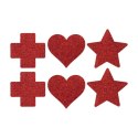 Nipple Cover Set - Cross Star Heart - Red