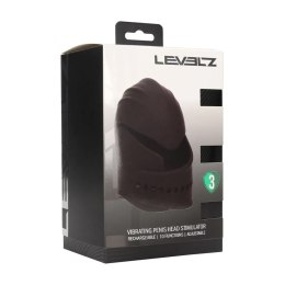 Adjustable Vibrating Silicone Penis Head Stimulator - Black