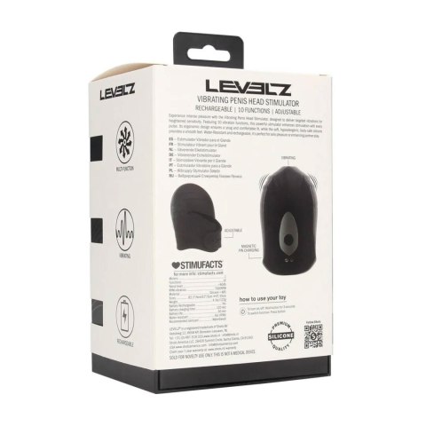 Adjustable Vibrating Silicone Penis Head Stimulator - Black