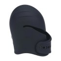 Adjustable Vibrating Silicone Penis Head Stimulator - Black