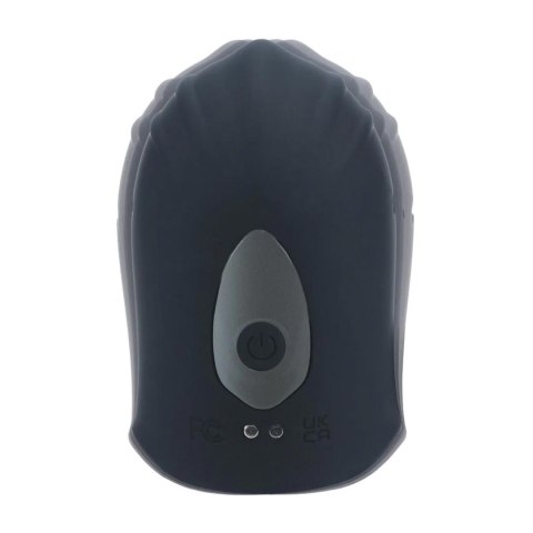 Adjustable Vibrating Silicone Penis Head Stimulator - Black