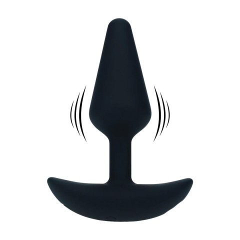 Classic Vibrating Silicone Anal Plug - S - Black