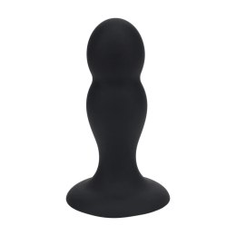 Double Rattle Liquid Silicone Anal Plug - M - Black