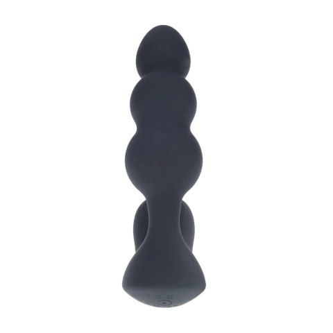 Dual Motor Remote Control Beaded Vibrating Liquid Silicone Prostate Stimulator - Black