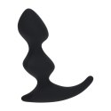 Full Double Ripple Silicone Prostate Massager - Black