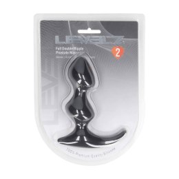 Full Double Ripple Silicone Prostate Massager - Black