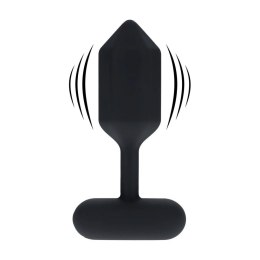 Hexagonal Vibrating Silicone Anal Plug - M - Black