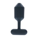 Hexagonal Vibrating Silicone Anal Plug - M - Black