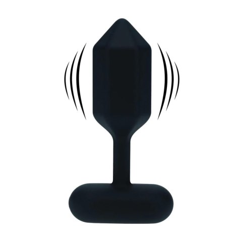 Hexagonal Vibrating Silicone Anal Plug - S - Black