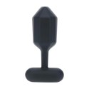 Hexagonal Vibrating Silicone Anal Plug - S - Black