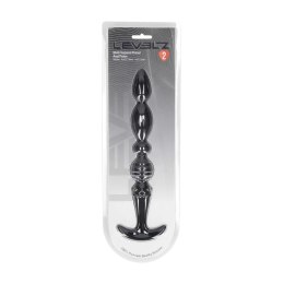 Multi Textured Silicone Flared Anal Probe - Black