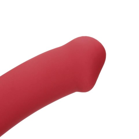 Non-Phallic Vibrating Dildo - Large - Raspberry Red