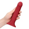 Non-Phallic Vibrating Dildo - Large - Raspberry Red