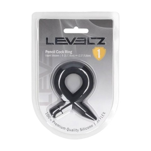 Pencil Liquid Silicone Cockring - Black