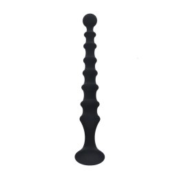 Ribbed Silicone Flared Anal Probe - Black