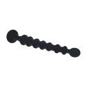 Ribbed Silicone Flared Anal Probe - Black
