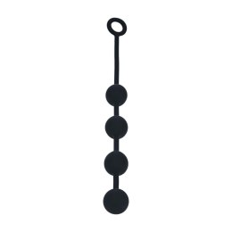 Round Silicone Anal Balls - L - 40mm - Black