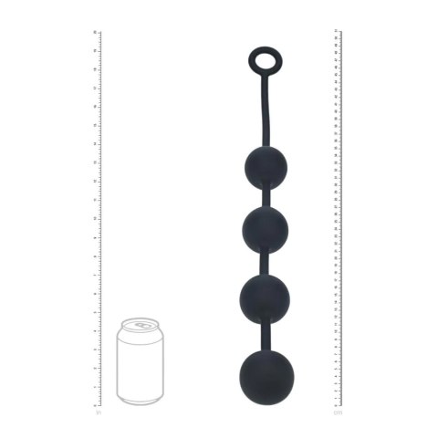 Round Silicone Anal Balls - XL - 50mm - Black