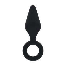 Silicone Anal Plug with Loop - L - Black