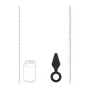 Silicone Anal Plug with Loop - L - Black