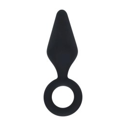 Silicone Anal Plug with Loop - S - Black