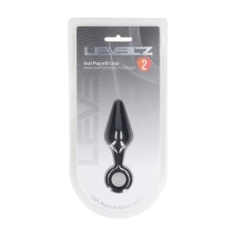 Silicone Anal Plug with Loop - S - Black