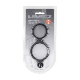 Silicone Double Cockring with Anal Stimulator - Black