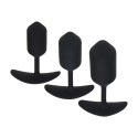 Silicone Weighted Anal Plug Training Set of 3 - Black
