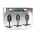 Silicone Weighted Anal Plug Training Set of 3 - Black