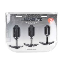 Silicone Weighted Anal Plug Training Set of 3 - Black