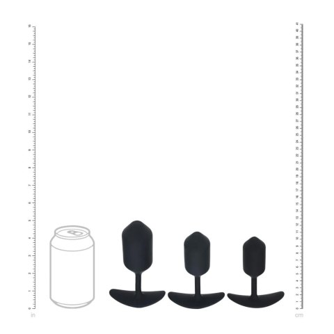 Silicone Weighted Anal Plug Training Set of 3 - Black