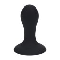 Single Rattle Liquid Silicone Anal Plug - S - Black