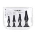 Slim Silicone Anal Plug Set of 4 - S/M/L/XL - Black