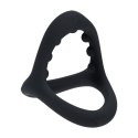 Soft Bead Grip Silicone Cock and Ball Ring - Black