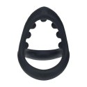 Soft Bead Grip Silicone Cock and Ball Ring - Black