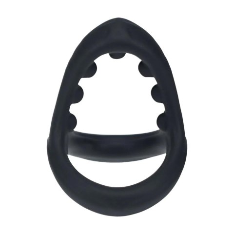 Soft Bead Grip Silicone Cock and Ball Ring - Black