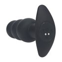 Tri Bulb Vibrating Silicone Anal Plug - Black