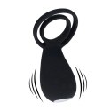 Vibrating Cock and Ball Ring with Paw Stimulator - Black