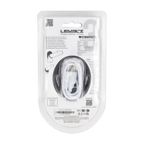 Vibrating Liquid Silicone Cock and Ball Ring - Black